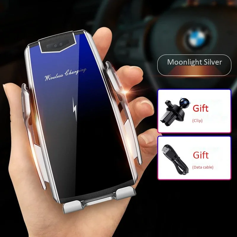 

Smartphone Wireless Charger Car Air Outlet Clip Mobile Phone Charge Navigation Bracket Base Touch Smart Fully Automatic Support