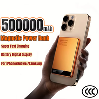 500000mAh Ultra Thin Magnetic Power Bank Wireless Fast Charging Large Capacity Digital Display External Battery New
