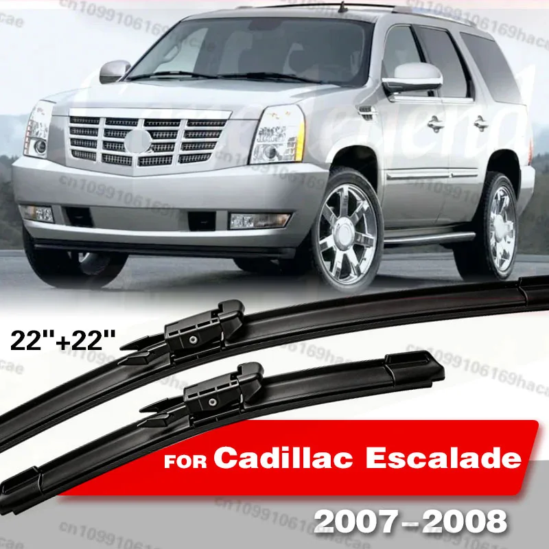 2pcs For Cadillac Escalade 2007 - 2008 Car Wiper Blades Fit Pinch Tab Arms Window Windshield Windscreen Cleaning Brushes Washers