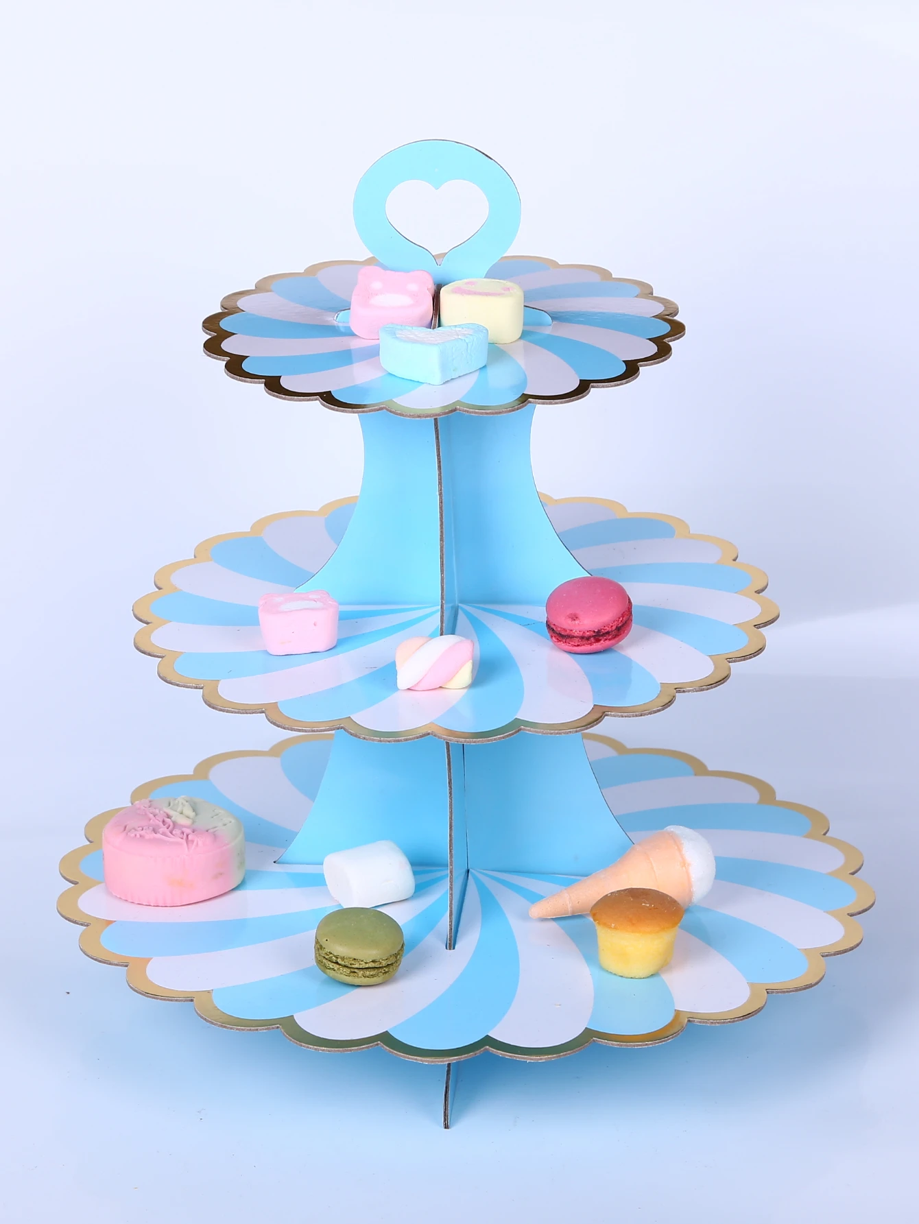 Gold plated rotary petal multi-layer tray cake stand Display stand Party supplies paper cake stand