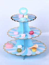 Gold plated rotary petal multi-layer tray cake stand Display stand Party supplies paper cake stand