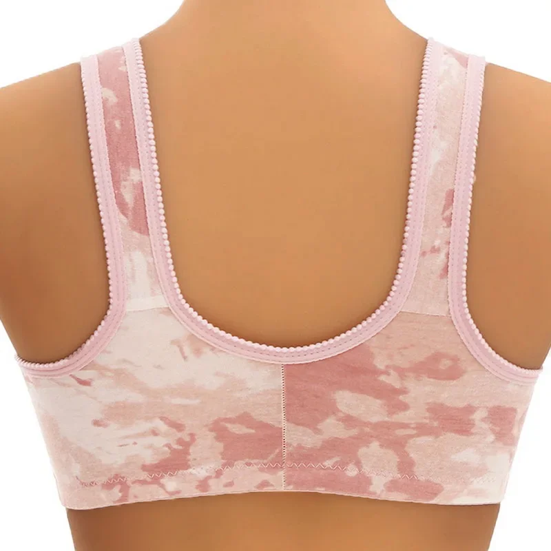 Front Closure Gather Underwear Breathable Without Steel Ring Sports bra Women's Bra Tie dye Lady Underwear Push Up Brassiere