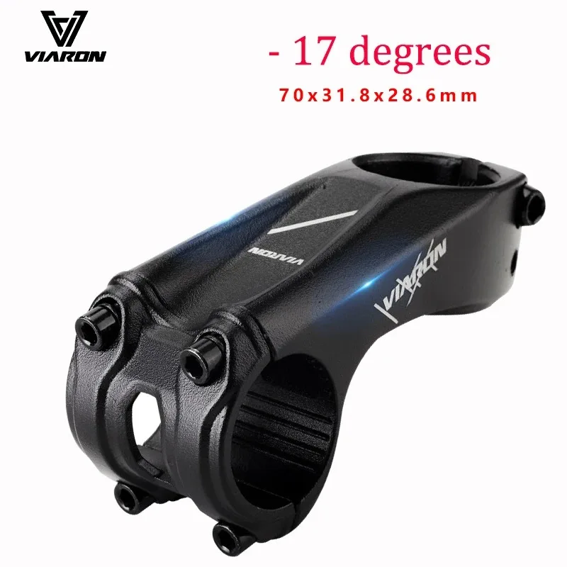 VIARON Mtb Stem 17 Degrees Power 70mm Bike Mountain Cycling Stem Riser 31.8 Negative Table Bicycle Handlebar Bridge