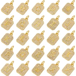 ZHUKOU 18K gold plated zirconia A-Z 26 letters jewellery accessory pendant for men and women in golden: VD1504