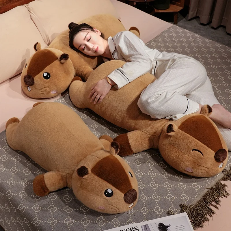 

60cm 80cm 105cm Cute Groundhog Plush Pillow Fluffy Marmot Plush Doll Stuffed Soft Animal Toy Kid Birthday Gift Home Decor