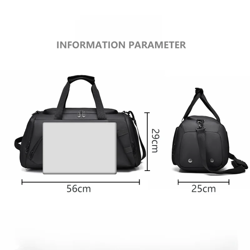 Fitness bag for men with dry and wet separation shoulder bag training and sports, large capacity luggage, backpack, travel bag