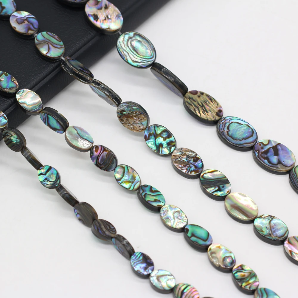 3Pcs Natural Shell Loose Beads Oval Abalone Shell Loose isolation bead Used for Jewelry Making DIY Necklace Bracelet Accessories