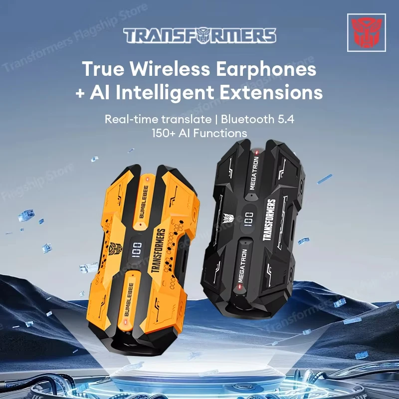 New Transformers TF-T51 AI TWS Bluetooth V5.4 Earphones Real-time Translation With AI Chat Headphones Meeting Recording Earbuds