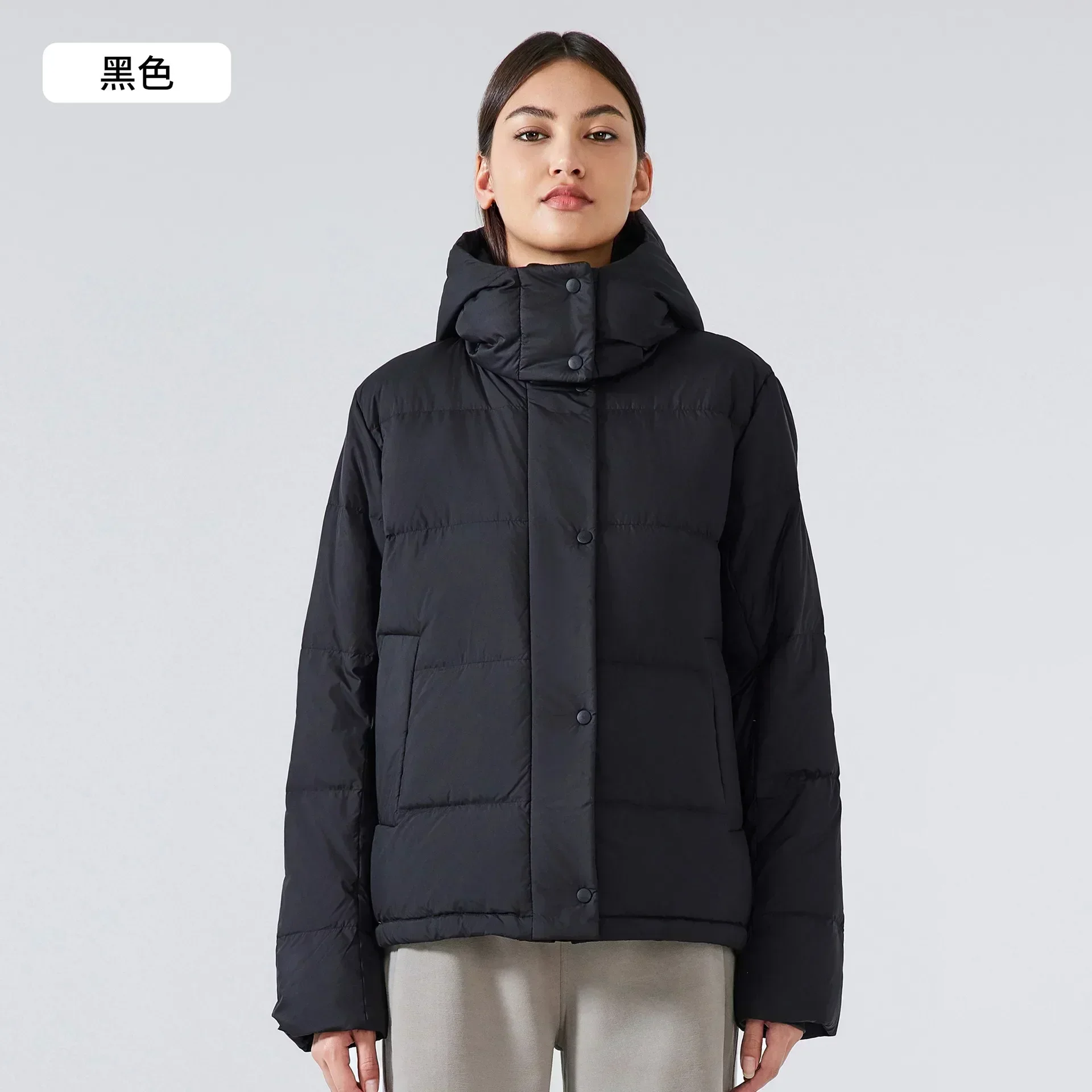 

Lemon Wunder Puff Women Clothes Sports Leisure Winter Down Jacket Casual Hooded Coat High-End Sports Coat Waterproof Zipper Top