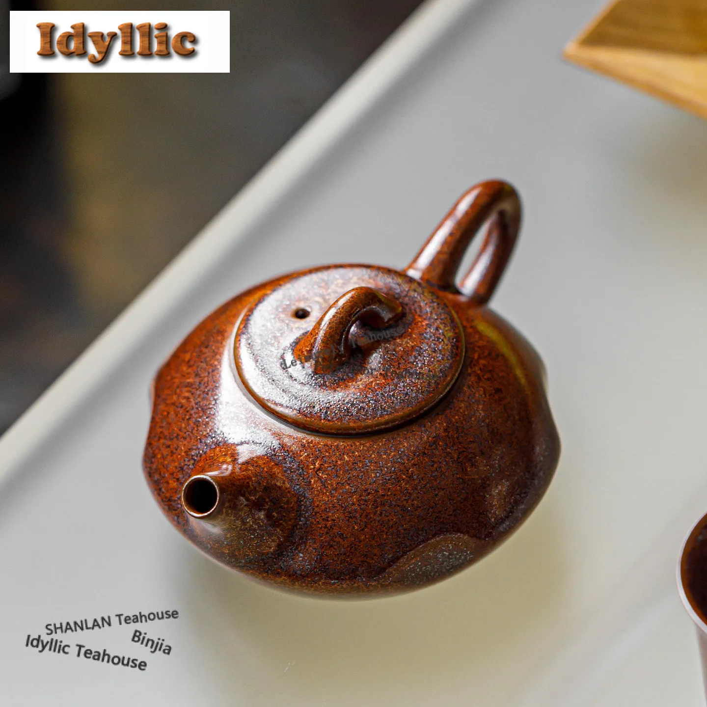 

140ml Jun Porcelain Kiln Fambe Stone Ladle Teapot Handmade Tea Infuser Pot Household Tea Maker Kettle With Ball Hole Tableware