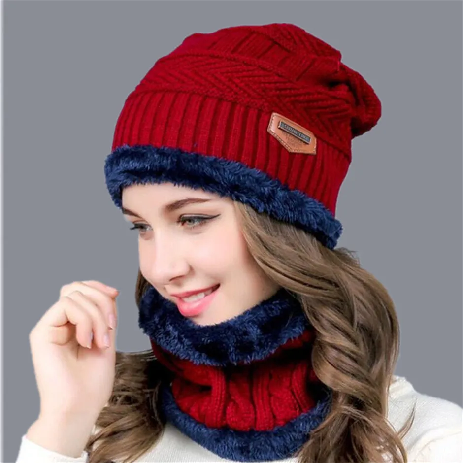 Maschera invernale Scaldacollo Berretto lavorato a maglia Bavaglini da sci Cappello Sport sulla neve Motoslitta Uomo Donna Beanie Skullies Berretti Addensare Sciarpa Maschera