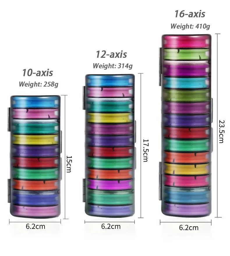 Regenbogen Angeln Hauptschnur Box Winding Board 4-16 Achsen Silikon Spule Tackle Box Tragbare Angeln Zubehör Werkzeug Liefert – Detail 5