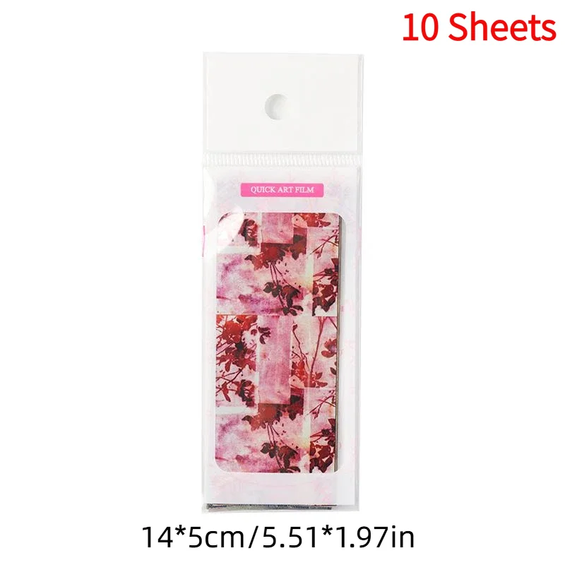 10 Sheets Feng Shui Ink Staining Nail Foils Transfer Paper Laser Nail Art Stickers Decal Pattern Printing Mold Manicure Tool.