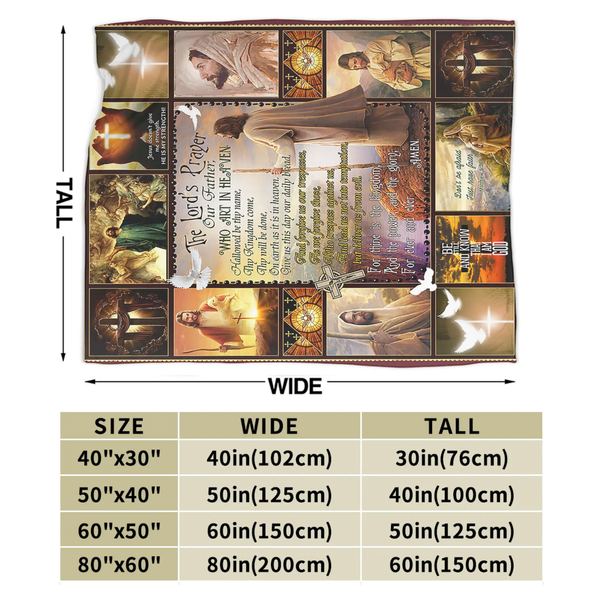 المسيحية يسوع المسيح بطانية محبوكة الصوف الروح القدس سوبر لينة رمي البطانيات لغرفة النوم أريكة سرير البساط