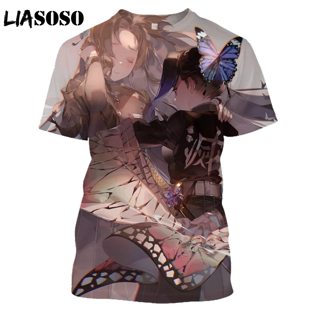 Hot Salling 2024 New Anime Demon Slayer Fashion Harajuku T-Shirt Cartoon 3d Print Short Sleeve Cosplay Top Tees