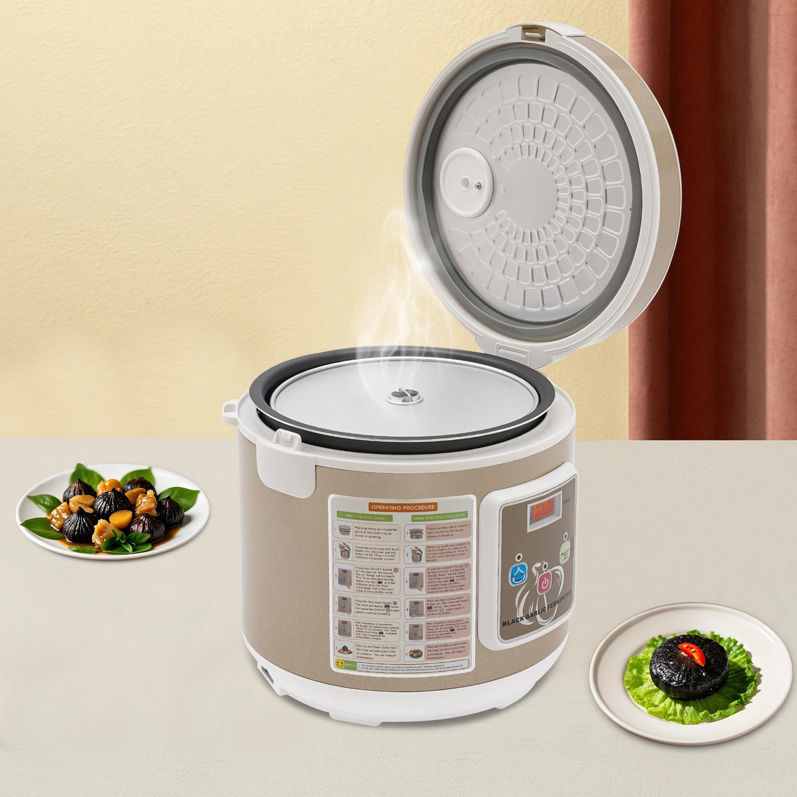 5L Schwarzer Knoblauch-Fermenter 90W Intelligente Fermentationsmaschine mit automatischer Temperatur- und Feuchtigkeitsregelung für Joghurt, Kimchi, Kombucha – Detail 20