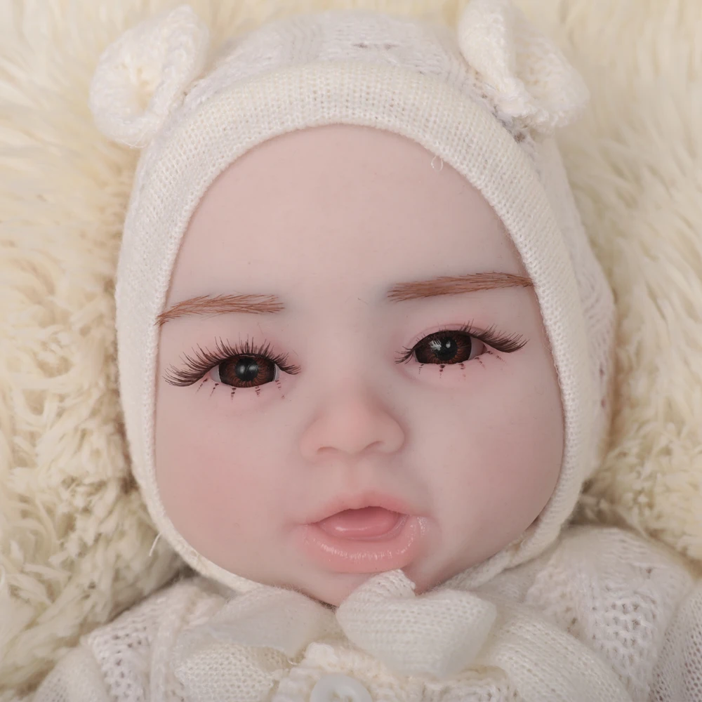 

Herpinker With Skeleton 45cm 2.7kg 100% Silicone Reborn Baby Doll Realistic Girl Dolls with Eyes Baby DIY Blank Children Toys