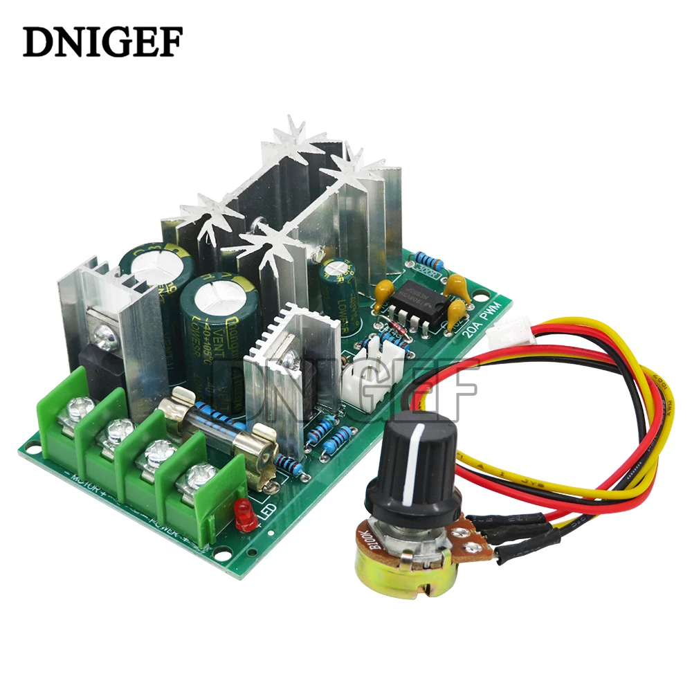 PWM DC Motor Speed Controller Switch DC 20A Current Voltage Regulator 10-60V PWM High Power Drive Module 60A 12V 24V 36V 48V