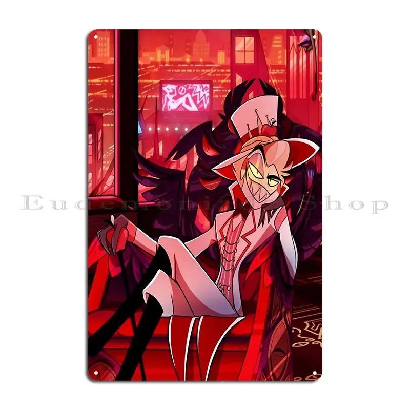 Hazbin Lucifer Metal Sign Cinema Printed Club Design Wall Decor Tin Sign Poster