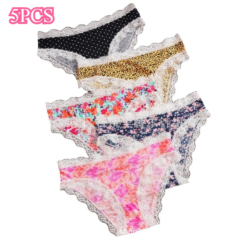 

5 шт./упак. модные стильные сексуальные кружевные женские трусики с низкой талией в стиле пэчворк, дышащие удобные женские трусы, сексуальное женское белье