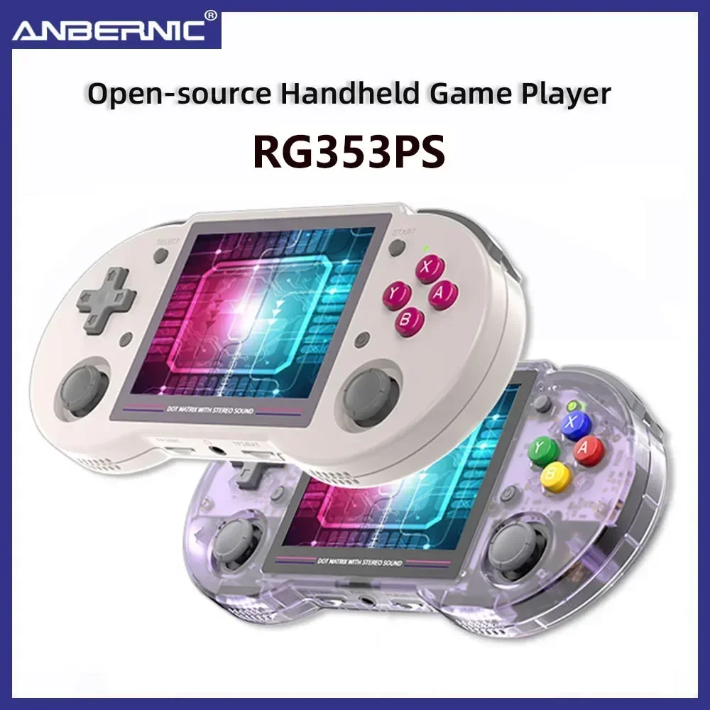 ANBERNIC RG353PS 64 Bit Handheld Game Console Linux OS 3.5inch IPS Screen Retro Game Player HDMI-Compatible 2.4G/5G WiFi