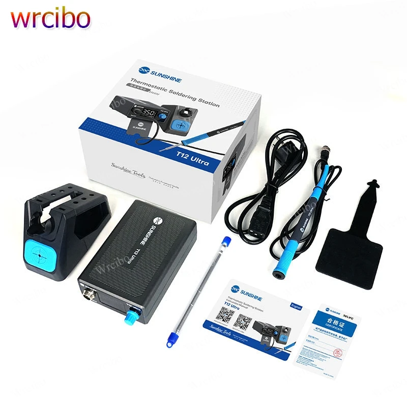 محطة لحام تسخين سريعة SUNSHINE T12 Ultra 80 وات مع وضع النوم متوافقة مع نصائح T12 لإصلاح لحام رقاقة لوحة دارات مطبوعة