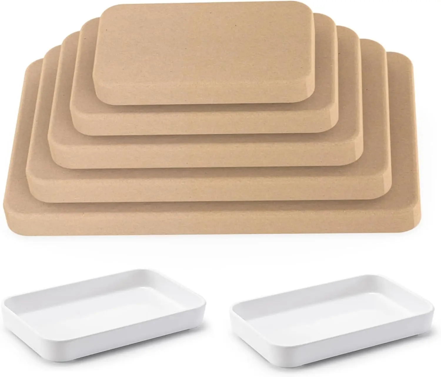 

Deep Rectangle Pottery Molds - 5 Pcs Slump Molds for Handbuilding, Plate Forming