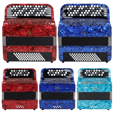 M MBAT Bayang Accordion 62 Keys 60/72 Bass Concertina High-Quality Professional 22 Keys 8 Bass Accordion Keyboard Instrument