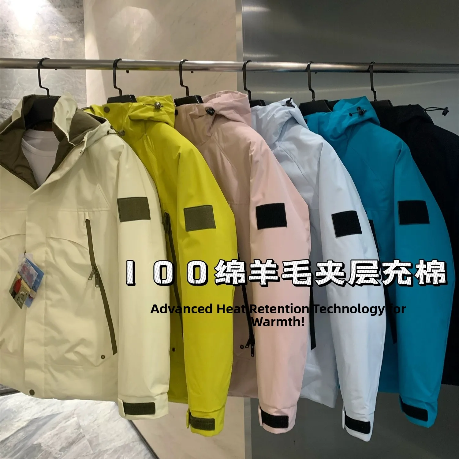 

Уличная пара Sle aphene, удерживающая тепло, хлопковая куртка с капюшоном 00, шерстяное внутреннее слое, модное городское молодежное пальто