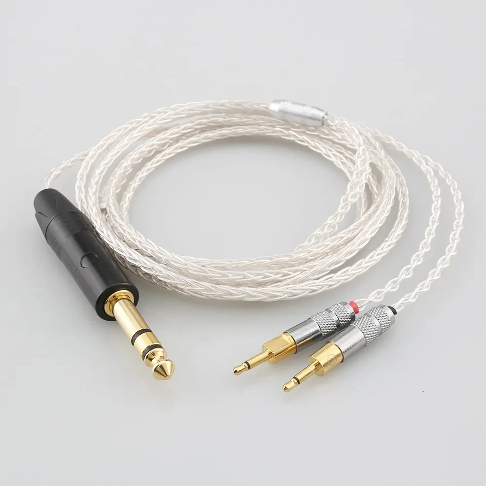 

99% Pure Silver XLR 2.5mm 4.4mm 3.5mm 8 Core Headphone Earphone Cable For Sennheiser HD700