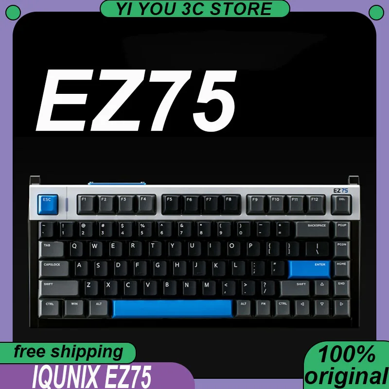 

IQUNIX EZ75 Magnetic Axis Keyboard All Aluminum Wired Type-C 81Keys 0.01mm RT 0.125ms Gasket PC Esports Laptop Gaming Keyboards
