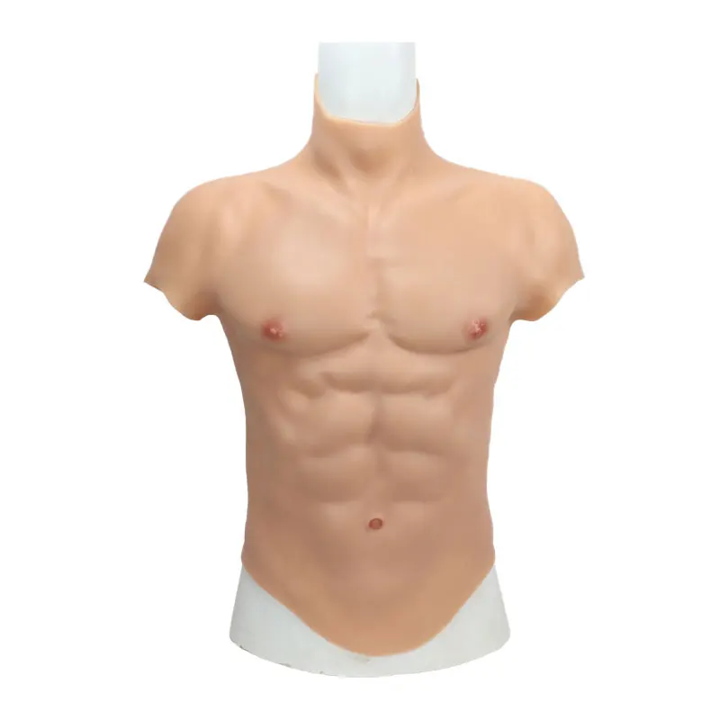 Realistic Silicone Male Muscle Suit for Cosplay Simulation Strong Figure Artificial Sturdy Chest Men Crossdresser Muscle