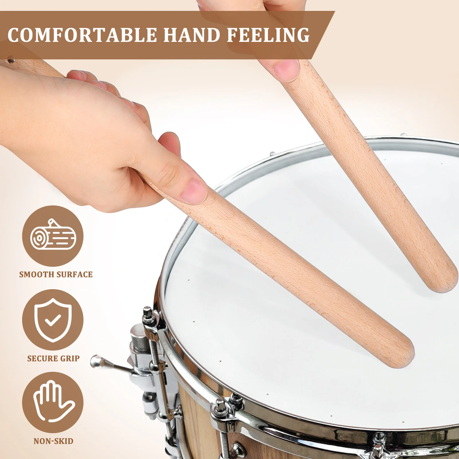 زوج واحد من أعواد الإيقاع الممتعة أداة تعليمية تطوير الشعور بالضرب خفيفة الوزن وسهلة الإمساك مثالية لأداة الإيقاع