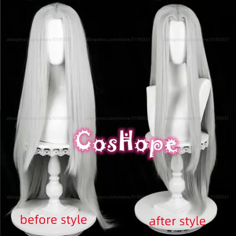 

Vivi 2025 Sephiroth унисекс 100 см длинный прямой серебристо-серый парик аниме косплей парики термостойкие синтетические W