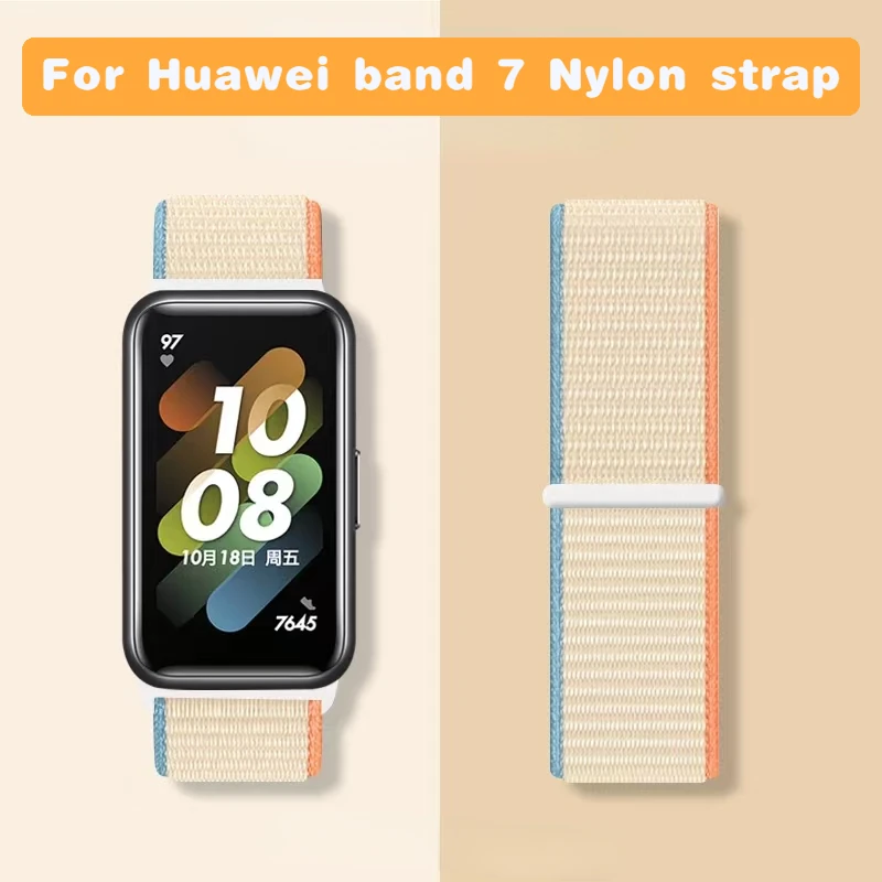 Nylon Loop Strap For Huawei Band 7 Sports Comfortable Breathable Replacement Bracelet Band For Huawei Band 7 Correa Accessories