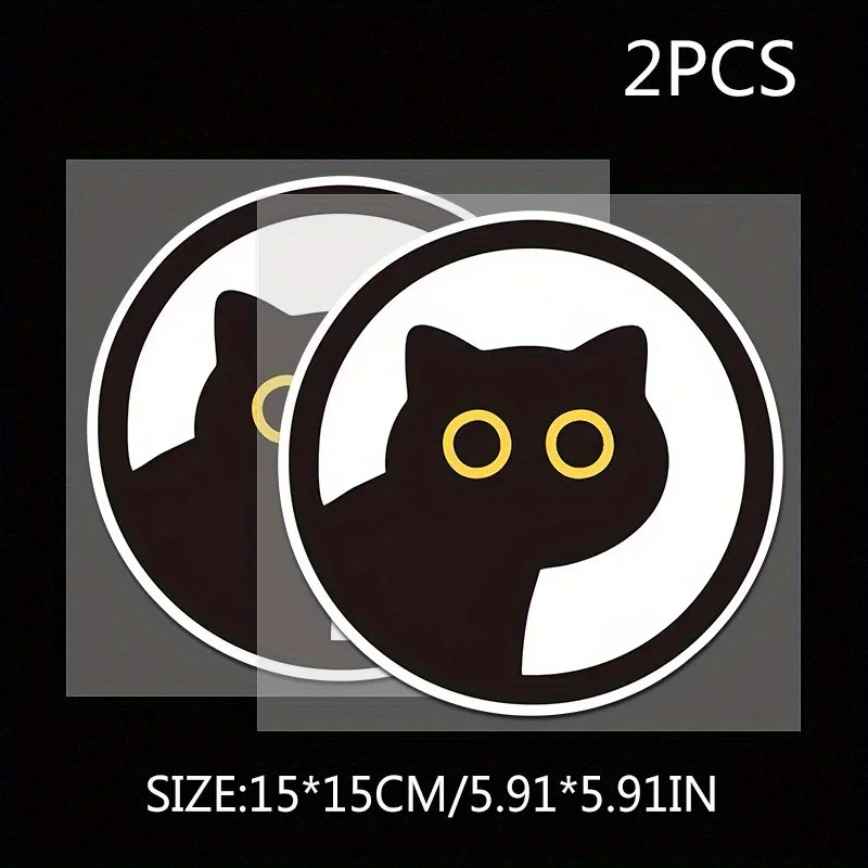 1PC/2PCS entzückende schwarze Katze Aufkleber, niedlicher Cartoon-Vinyl-Aufkleber für Auto, Motorrad, wasserdichte Dekoration für Katzenliebhaber, Express