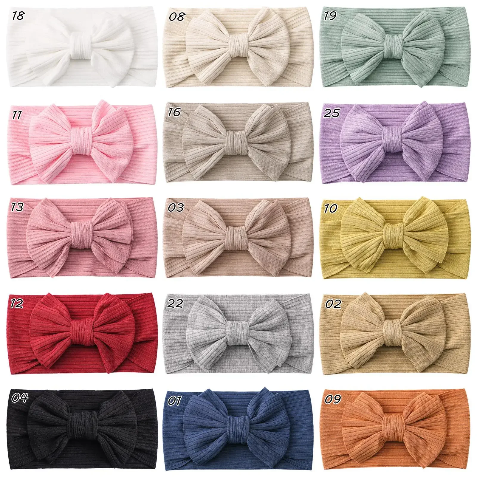 Candy Color Knit Baby Headbands Rib Bow Elastic Soft Newborn Headbands for Baby Girl Children Turban Infant Kids Accessories