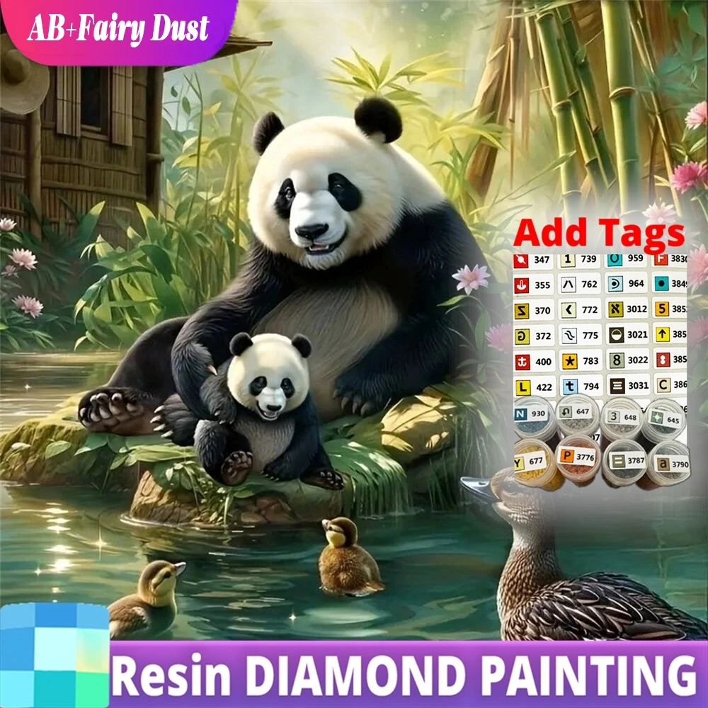 

Resin AB Fairy Dust Panda Diamond Painting Animal Cartoon New Arrival DIY Mosaic Duck Full Square Round Embroidery Child Hobby
