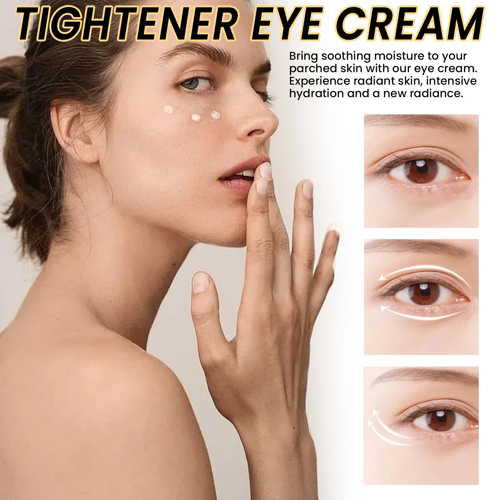 Eelhoe Instant Firming Eye Cream Moisture Replenishment Fade Wrinkles Eye Bags and Dark Circle Tighten Skin Around Eyes