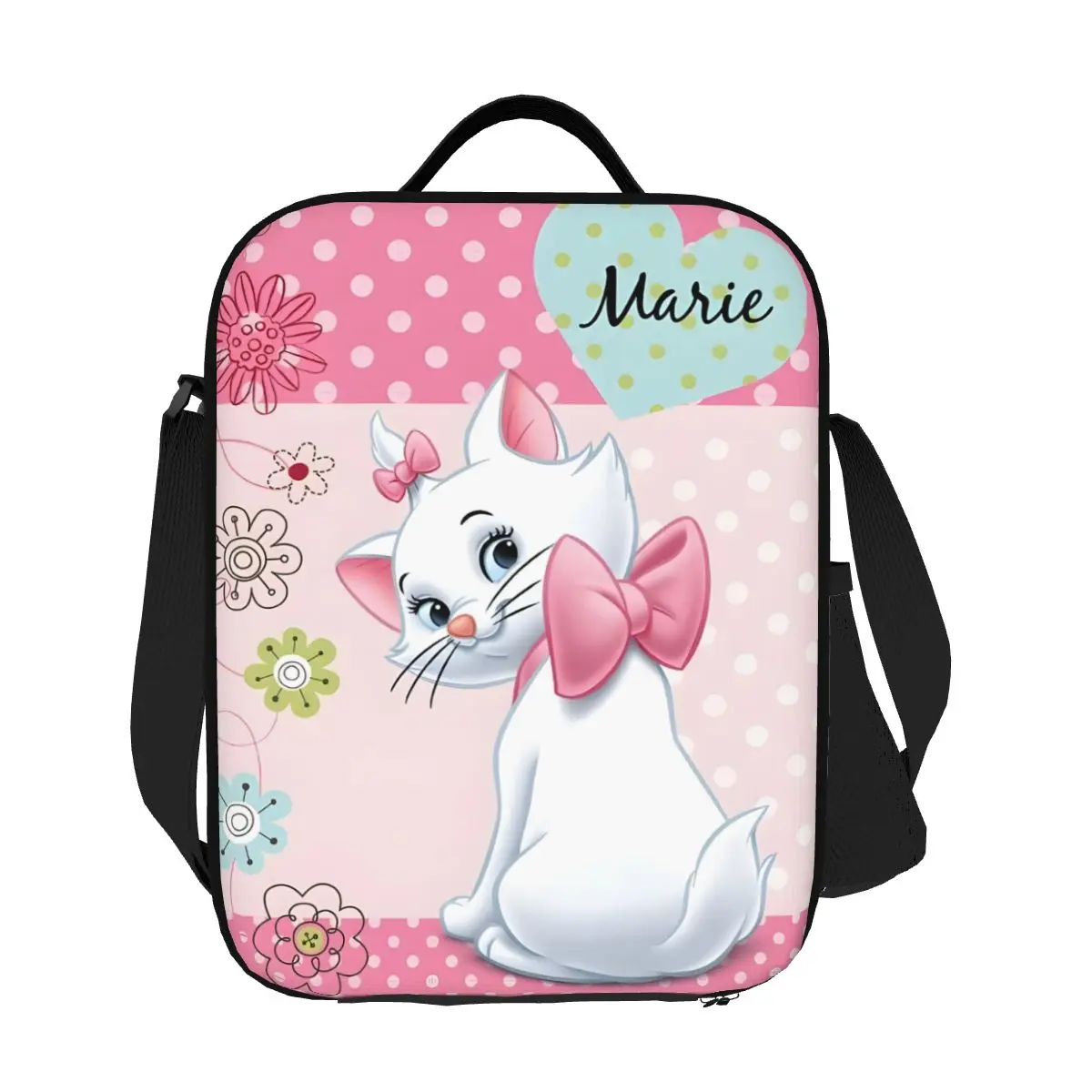 Custom Marie Cat The Aristocats Insulated Lunch Bags for Women Kitten Thermal Cooler Food Bento Box Kids School Children