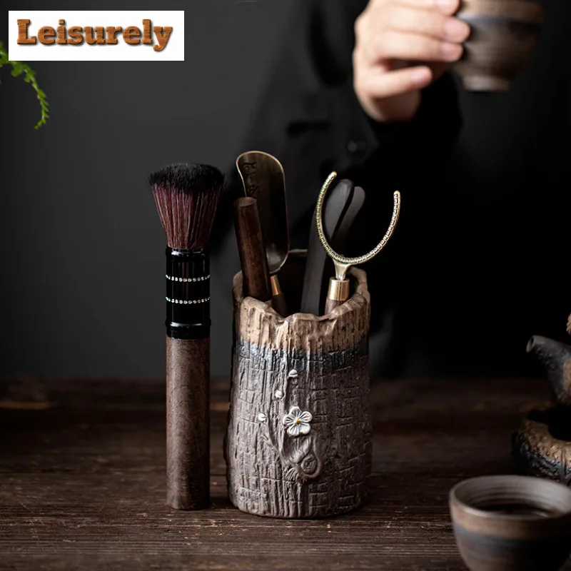 

Japanese Rough Pottery Tea Six Gentlemen Japanese Tea Tool Set Tea Brush Household Teaware Utensils Chinese Tea For Tea Ornament