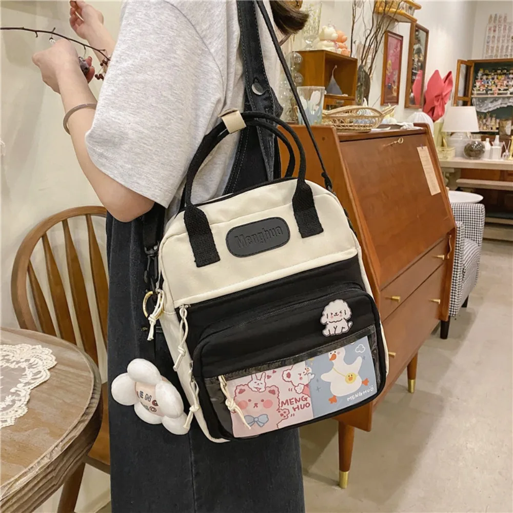 

Kawaii Flower School Bag Nylon Waterproof Student Backpack Rucksack Korean Style Shoulder Bag Hiking