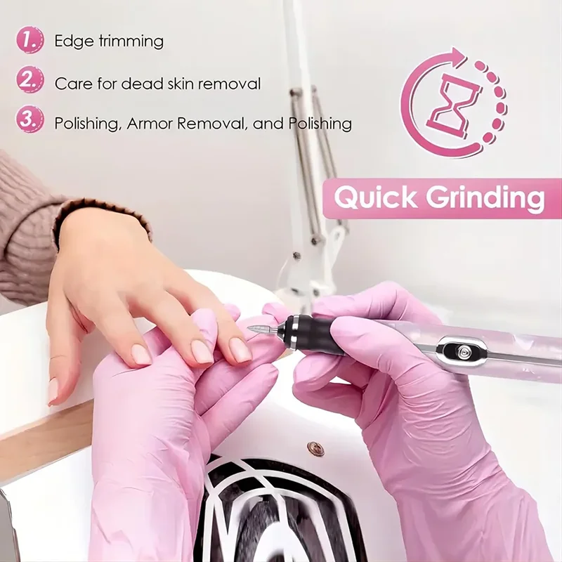 آلة مثقاب الأظافر الكهربائية الاحترافية - مجموعة أدوات مانيكير لإزالة الجل والملفات والعناية بالبشرة، أداة تلميع للاستخدام المنزلي في الصالونات