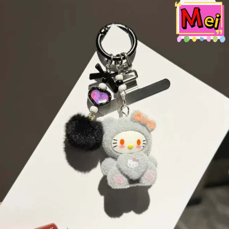 جديد لطيف كيتي أفخم المفاتيح الملونة 3d أفخم القط على شكل حقيبة الظهر قلادة سيارة الديكور شنقا سلسلة عيد الميلاد هدية عيد ميلاد