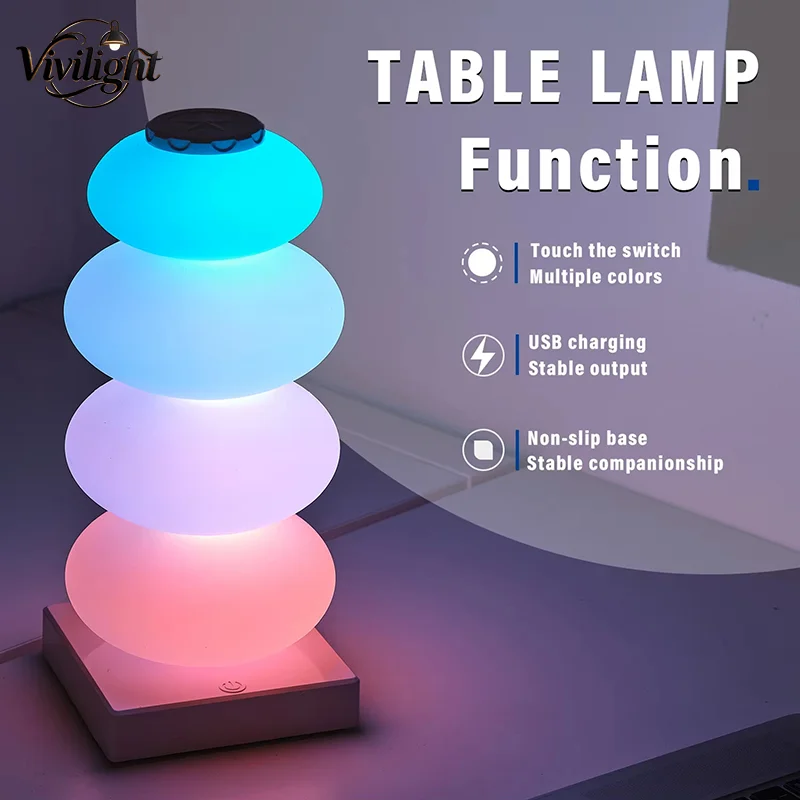 Rechargeable RGB Led Night Light Bedroom Table Lamp Party Lighting for Desk Living Room Bar Decor 16 Color Led Strip Lights