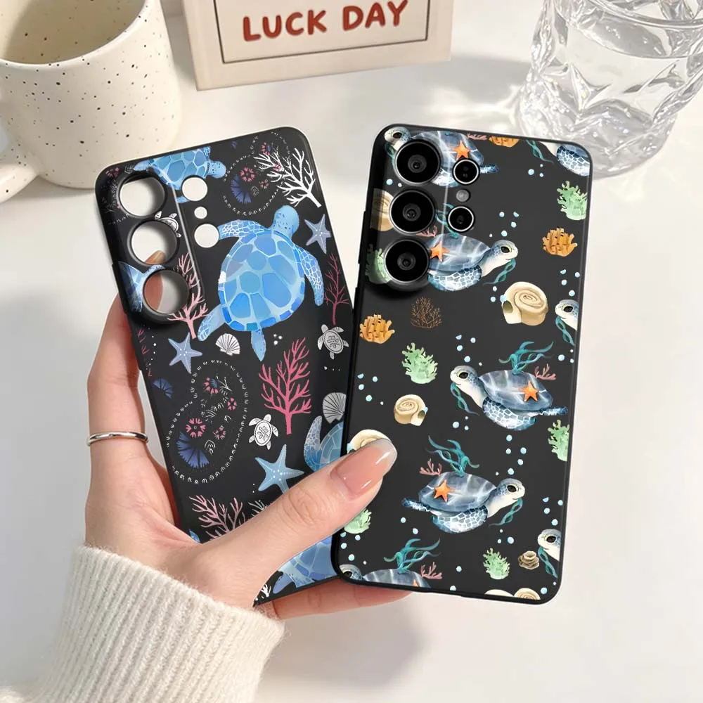 

Sea Turtle Sea Star Magnetic Phone Case For Samsung Galaxy S26 S25 S24 S23 S22 S21 S20 Pro Edge Ultra Plus FE 5G Black Cover