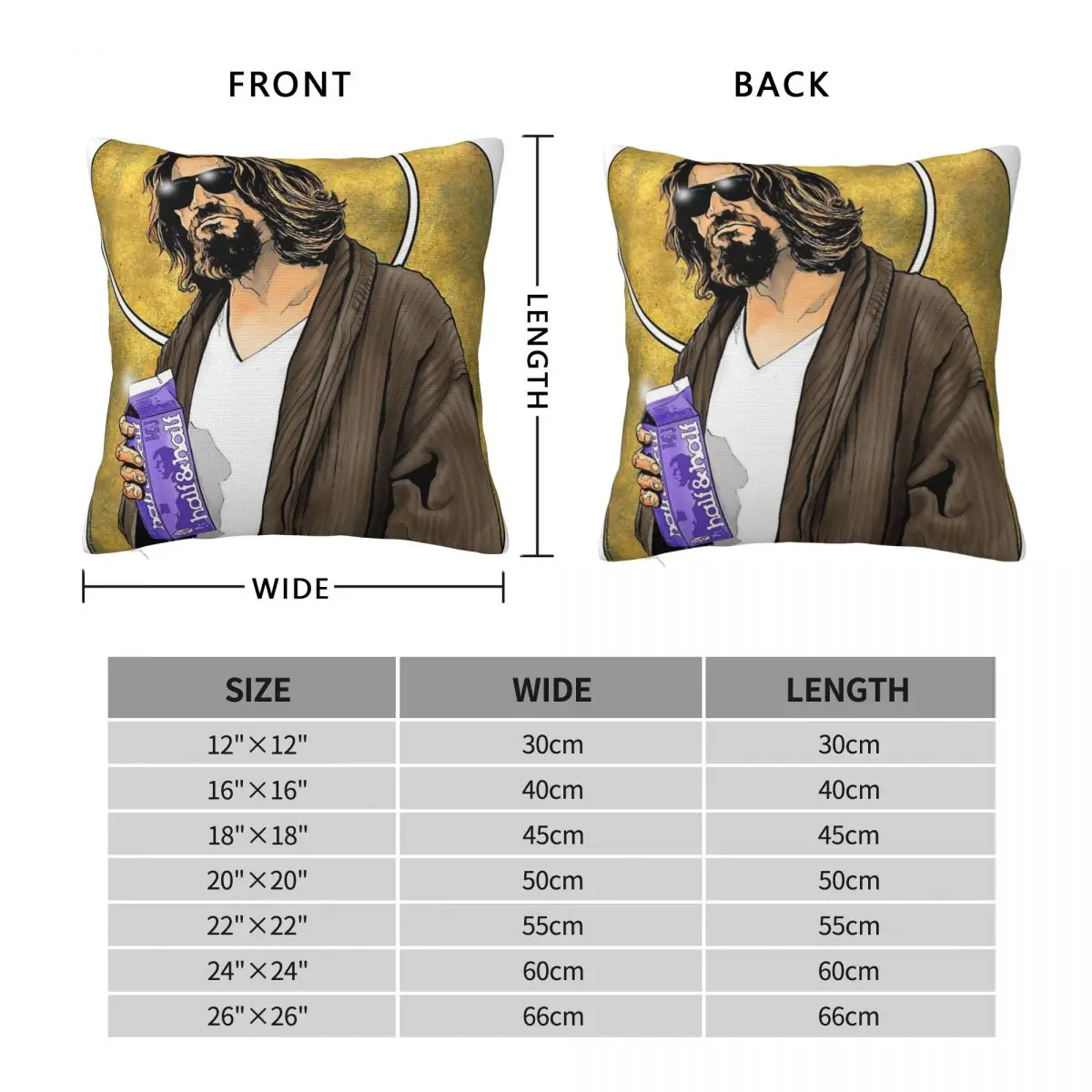 The Dude Big Lebowski Square Pillowcase Polyester Linen Velvet Creative Zip Decor Home Cushion Cover