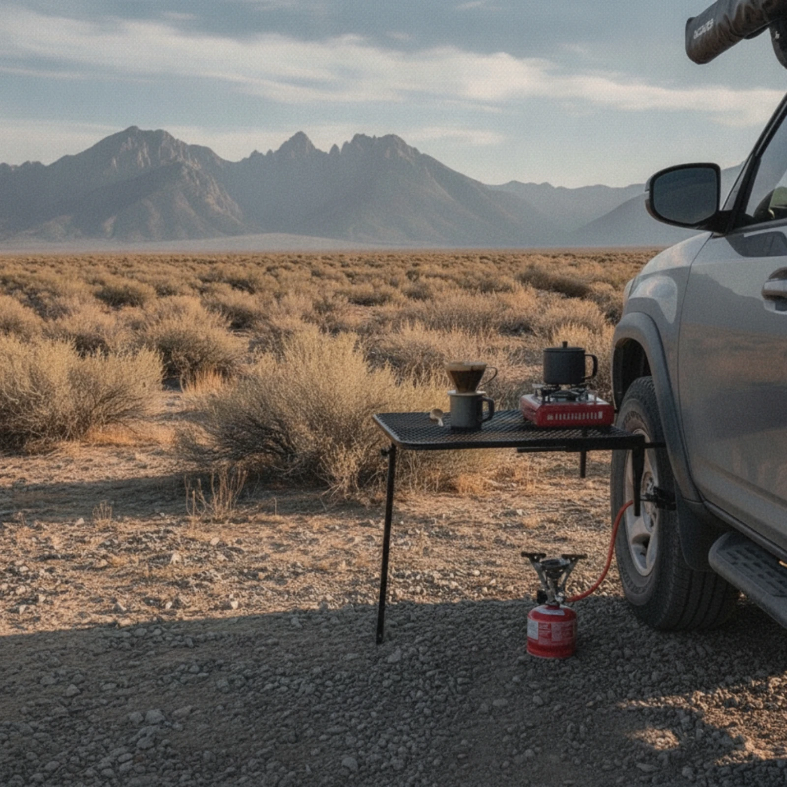Vehicle Tire Mounted Table Compact Tire-Mounted Table Furniture Folding Stable for Overlanders, Tailgating, Road Trips