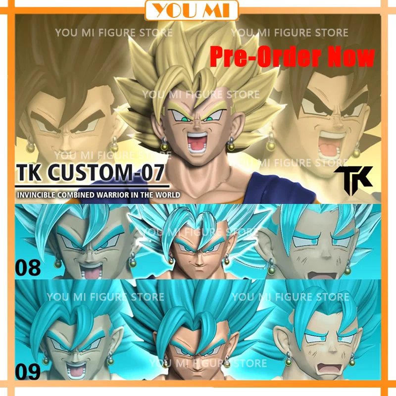 Preorder TK Super Saiyan Dragon Ball Vegetto Headsculpt Repalced Blue Hair Accessories Model Kit Anime Action Figures Toys