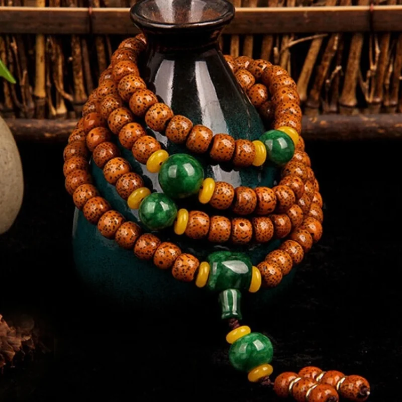 Lao Chen Zi Hainan Moon Bodhi 108 Buddhist Bracelet High-Density Bead Wristband